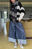  Big Softie Block Stripe Cap Sleeve Knit Top Black /15=